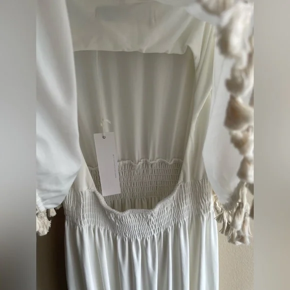 New Tbagslosangeles Women White Maxi Long Dress Size Medium - Picture 8 of 14